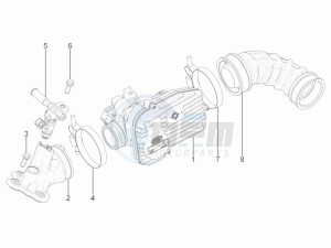 LXV 125 4T ie E3 drawing Throttle body - Injector - Union pipe