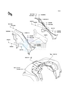 BRUTE FORCE 750 4x4i EPS KVF750GEF EU drawing Side Covers