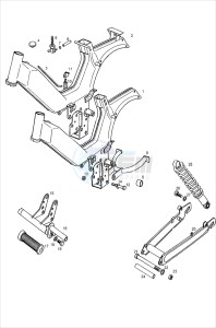 QUADRO_E-START 50 drawing Chassis-bras oscillant