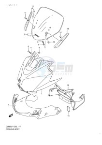 DL 650 V-STROM EU-UK drawing COWLING BODY