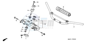 CRF250XC drawing HANDLE PIPE/TOP BRIDGE