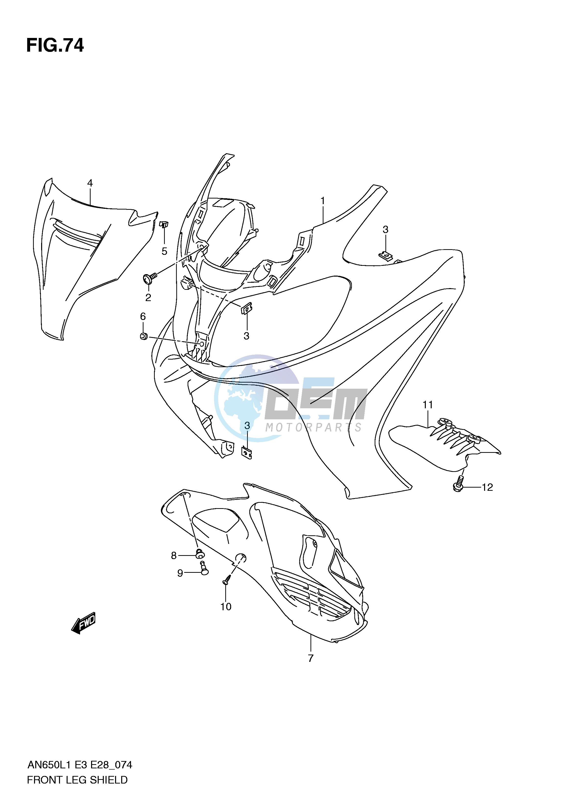 FRONT LEG SHIELD (AN650L1 E3)