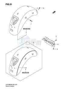 VLR1800 (E2) drawing REAR FENDER (MODEL K8)