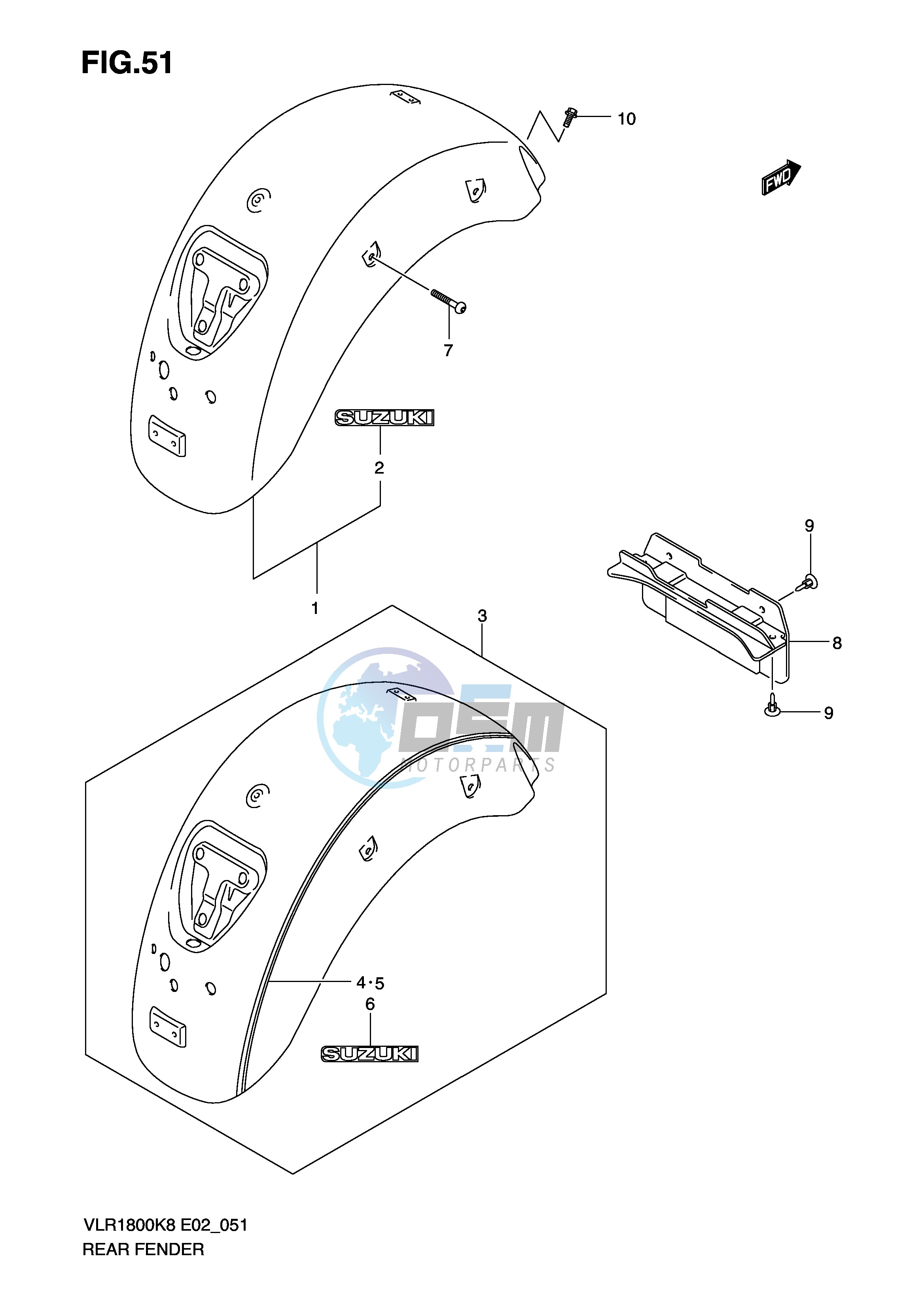 REAR FENDER (MODEL K8)