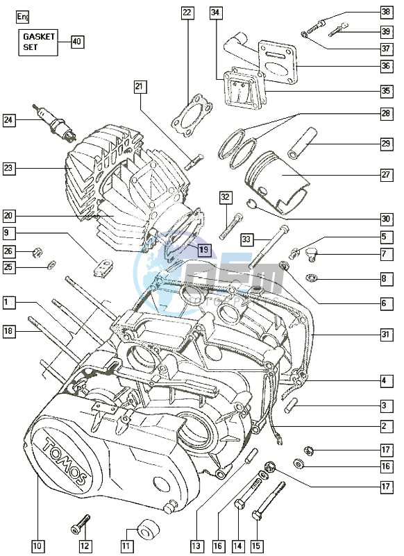 Crankcase-cylinder-piston