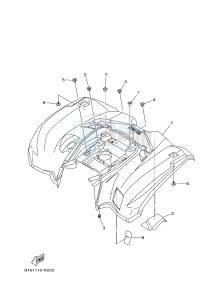 YFM700FWB KODIAK 700 (B165) drawing REAR FENDER