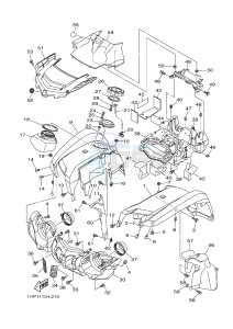 YFM700FWAD YFM700PSF GRIZZLY 700 EPS (B38A) drawing FRONT FENDER