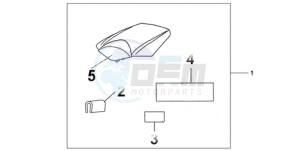 CBR1000RR9 Europe Direct - (ED / TRI) drawing REAR SEAT COWL CANDY TAHITIAN BLUE