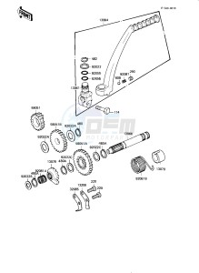 KE 175 D [KE175] (D4-D5) [KE175] drawing KICKSTARTER MECHANISM -- 82-83 KE175-D4_D5- -