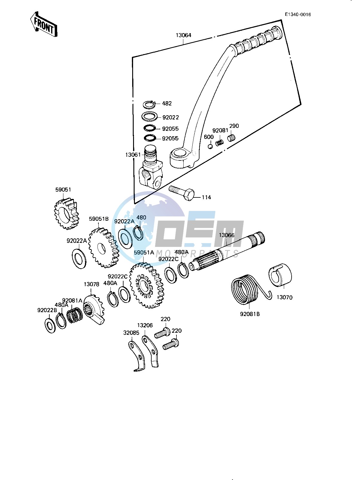 KICKSTARTER MECHANISM -- 82-83 KE175-D4_D5- -