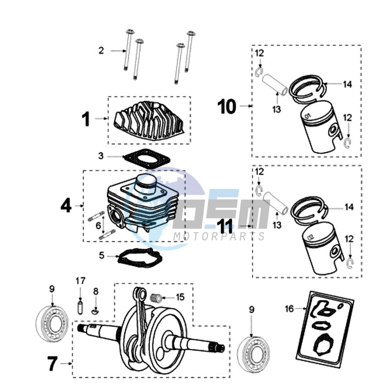 CRANKSHAFT AND CYLINDER