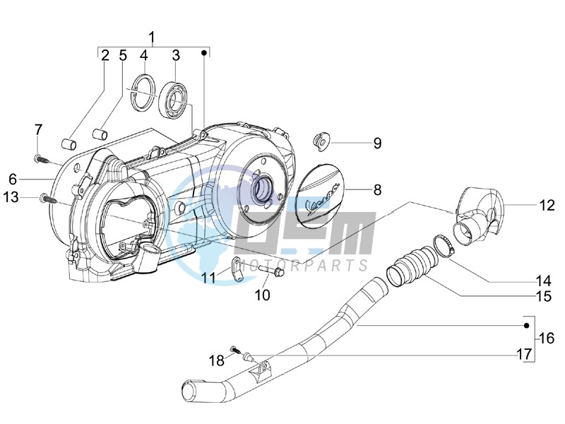 Crankcase cover and cooling