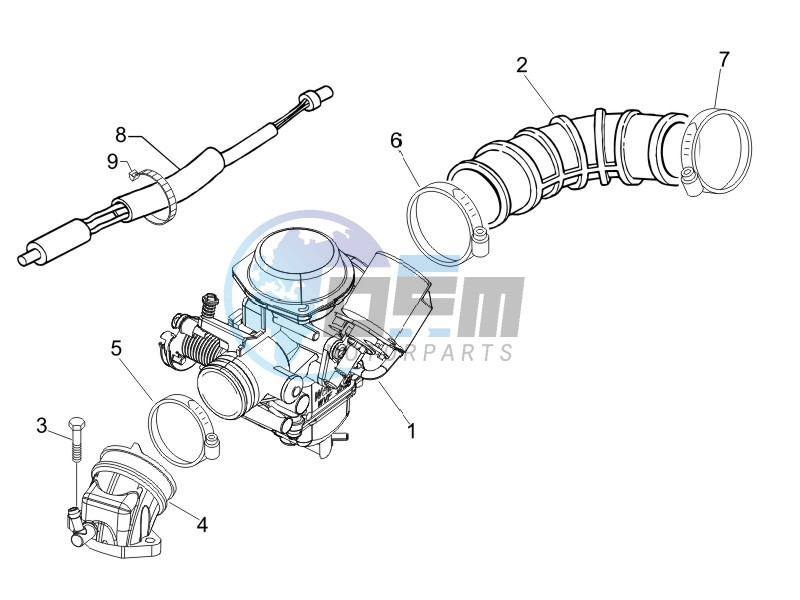 Carburettor  assembly - Union pipe