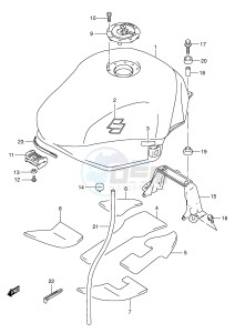 GSX600F (E2) Katana drawing FUEL TANK (MODEL K4)