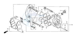 NX500 DOMINATOR drawing FRONT BRAKE CALIPER