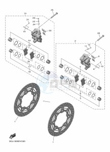 YZF1000 YZF-R1 (B3L1) drawing FRONT BRAKE CALIPER