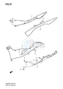 AN400 (E2) Burgman drawing SIDE LEG SHIELD (MODEL K7 K8)