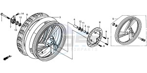 SH100 SCOOPY drawing FRONT WHEEL