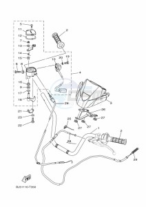 YFM450FWB KODIAK 450 (BJ5E) drawing STEERING HANDLE & CABLE