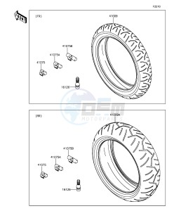 NINJA ZX-6R ABS ZX636FGFA GB XX (EU ME A(FRICA) drawing Tires