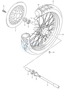 VL250 (E2) drawing FRONT WHEEL