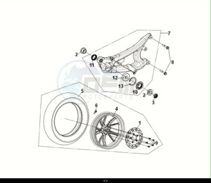 SYMPHONY ST 125 (XL12W1-EU) (E5) (M1) drawing REAR WHEEL