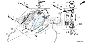 CRF250LAH CRF250LA ED drawing FUEL TANK (CRF250L/ LA)