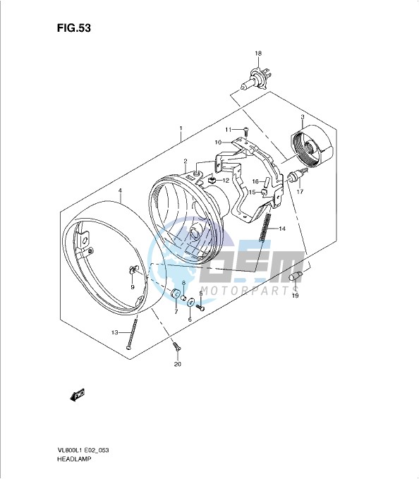 HEADLAMP ASSY (VL800UEL1 E19)