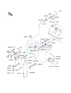 KAF 400 B [MULE 600] (B6F-B9F) B8F drawing FUEL EVAPORATIVE SYSTEM -- CA- -