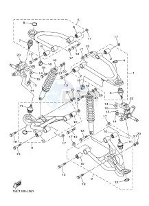 YFM300 RAPTOR 300 (1SC5) drawing FRONT SUSPENSION & WHEEL