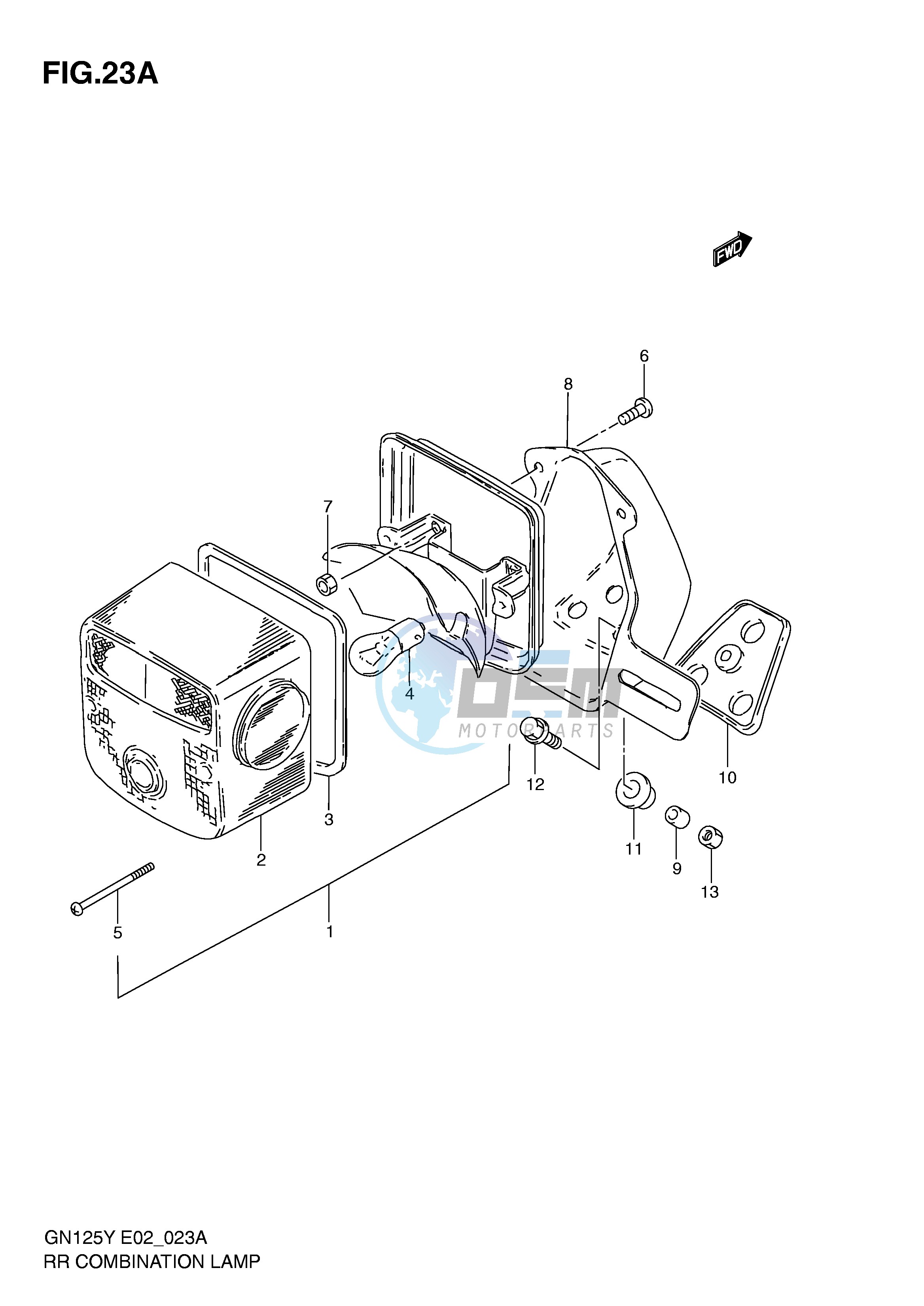 REAR COMBINATION LAMP (MODEL V W X E2,E4,E21)