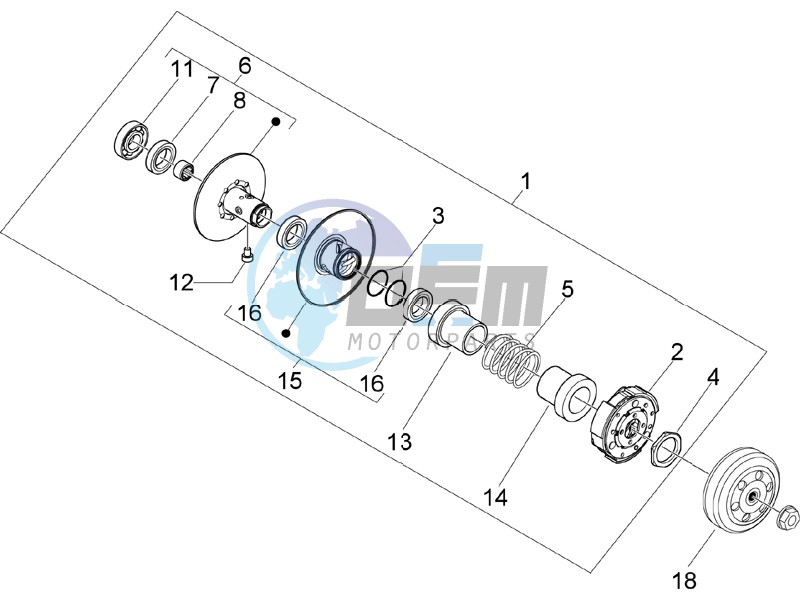 Driven pulley