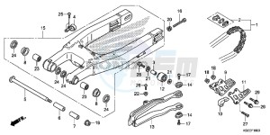 CRF150RD CRF150R Europe Direct - (ED) drawing SWINGARM