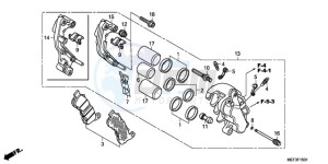 FJS400D9 F / CMF 2F drawing FRONT BRAKE CALIPER (FJS4 00D9/FJS400A)