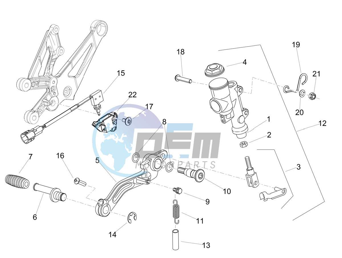 Rear master cylinder