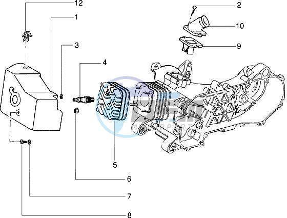 Cylinder head - Cooling hood - Inlet and induction pipe