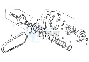 CITY 50 drawing DRIVEN PULLEY-CLUTCH