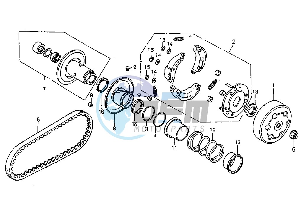 DRIVEN PULLEY-CLUTCH