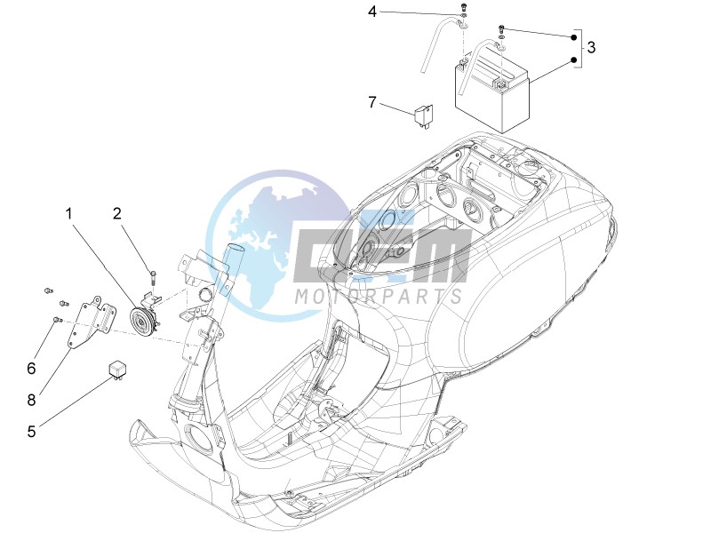 Control switches - Battery - Horn