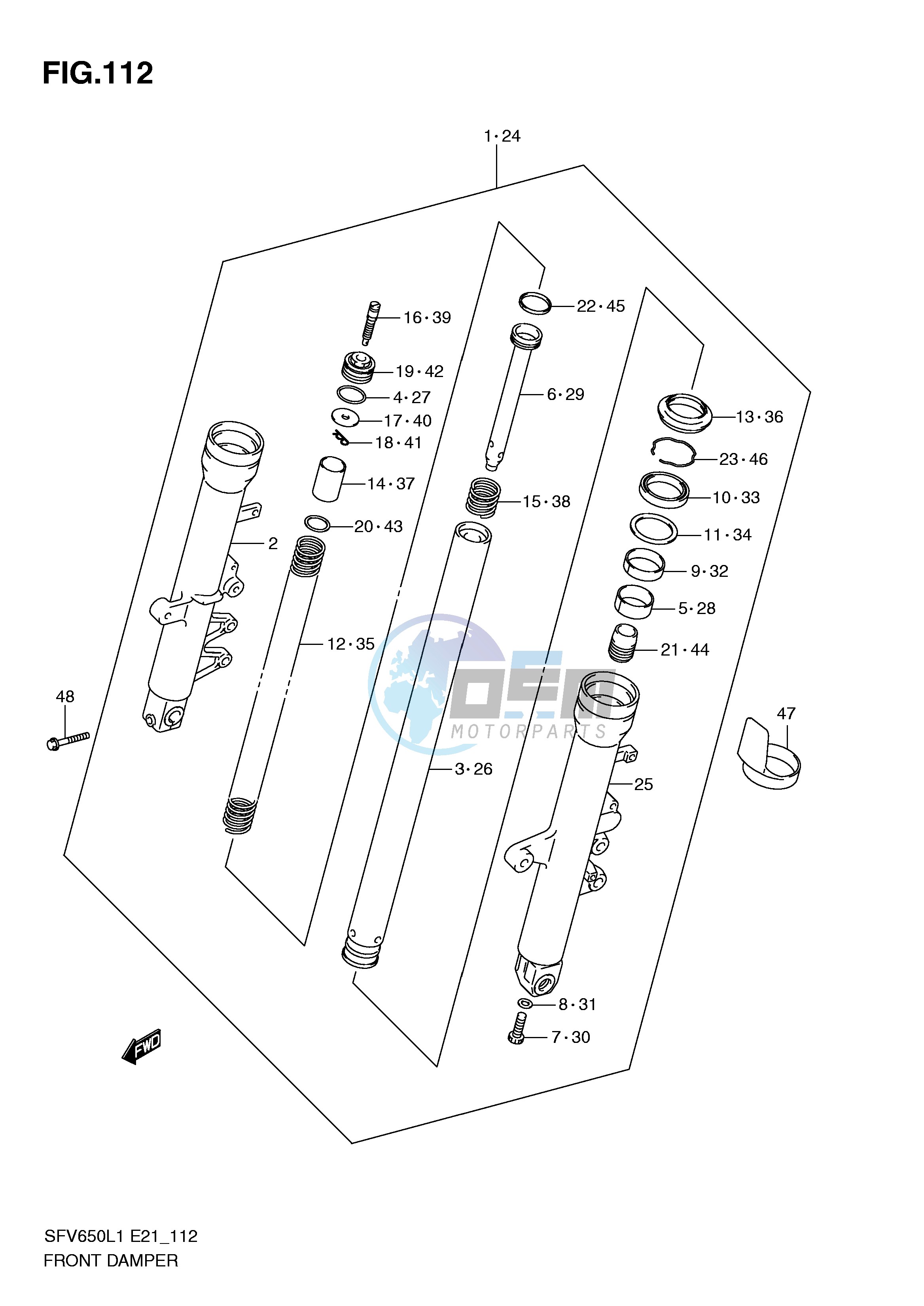 FRONT DAMPER (SFV650UL1 E21)