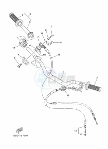 YZ250 (BCRD) drawing STEERING HANDLE & CABLE