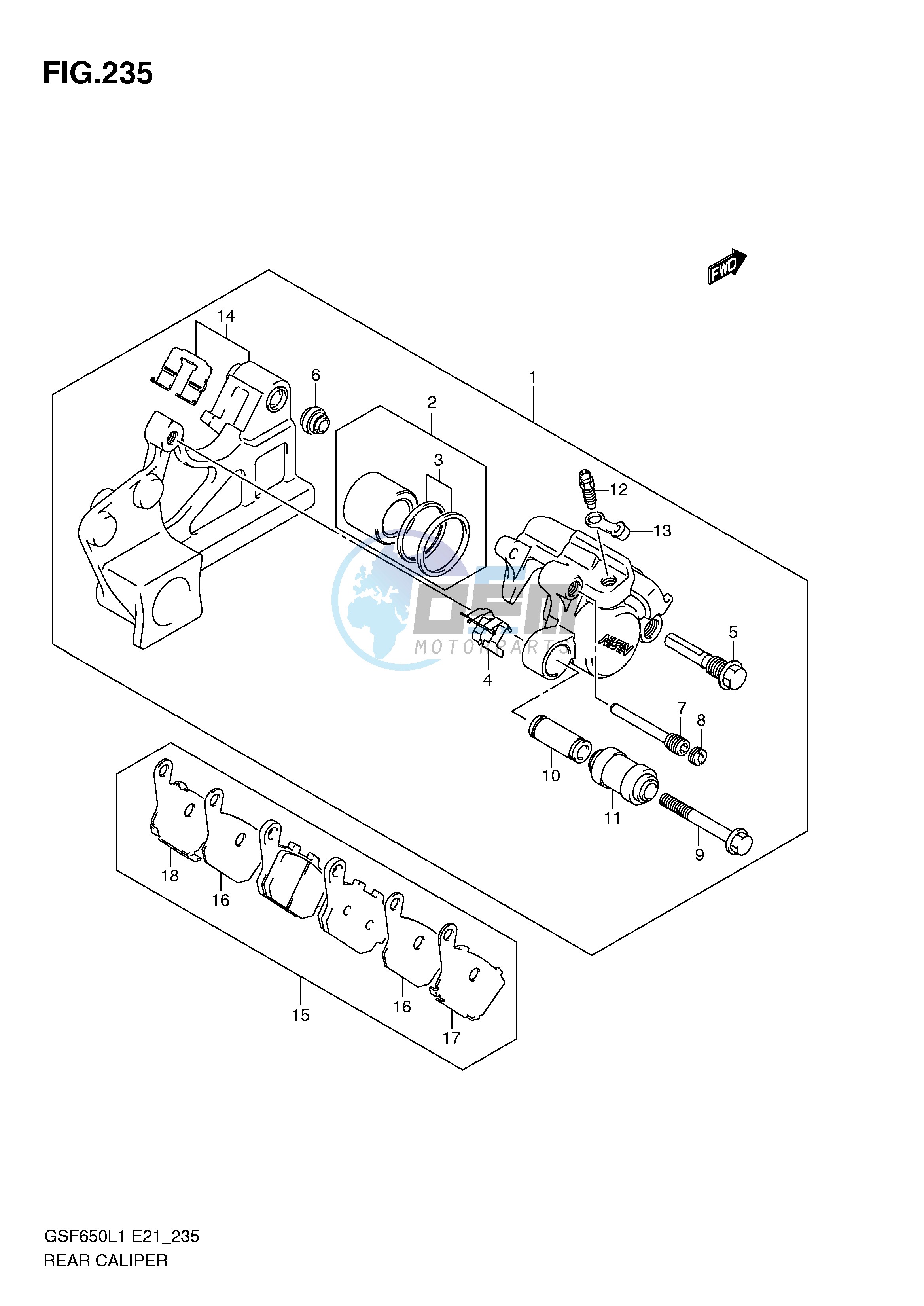 REAR CALIPER (GSF650SL1 E21)