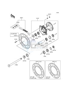 KX250F KX250ZFF EU drawing Rear Hub