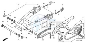 CB1300SA9 SI / ABS BCT MME TWO TY2 drawing SWINGARM/CHAIN CASE