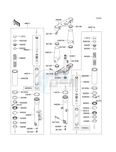 VN 900 D[VULCAN 900 CLASSIC LT] (6F-9F) D8F drawing FRONT FORK-- JKAVN2D1 7A010828 - - -