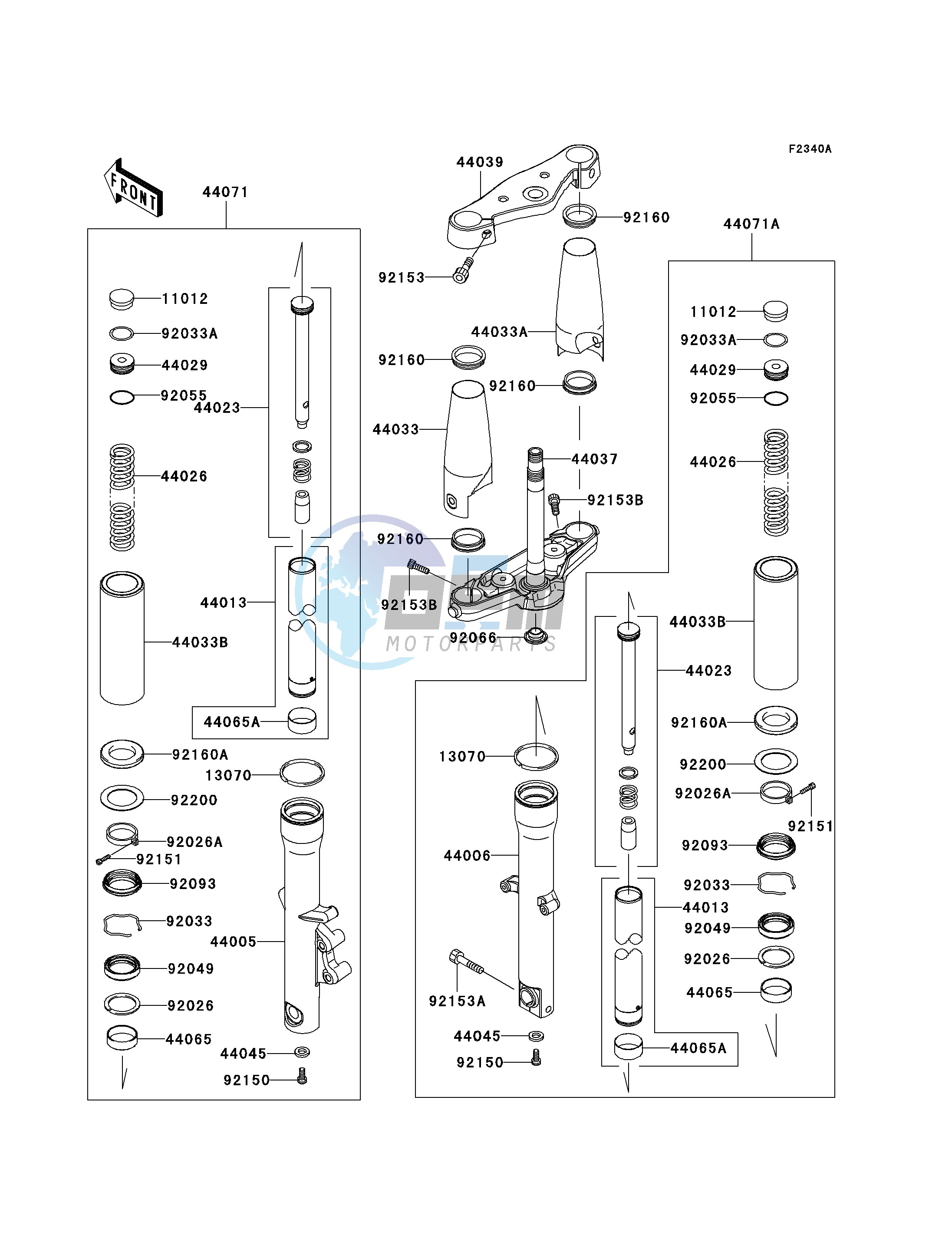 FRONT FORK-- JKAVN2D1 7A010828 - - -