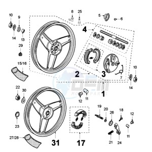 FOX A2 BE drawing FRONT WHEEL GRIMECA