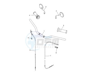 WR X 125 drawing STEERING HANDLE AND CABLE