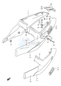 GSX-R600 (E2) drawing FRAME COVER (MODEL V)