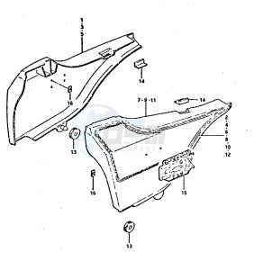 GSX750 (T-X) drawing FRAME COVER (MODEL T : 24L)